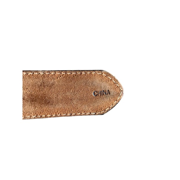 Tony Lama Womens Burgundy Leather Belt 5 Holes Size 36 main image 5